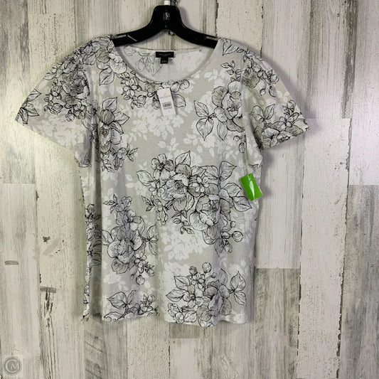 Top Short Sleeve By Ann Taylor In Grey, Size: L