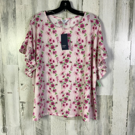Top Short Sleeve By Crown And Ivy In Pink, Size: Xxl