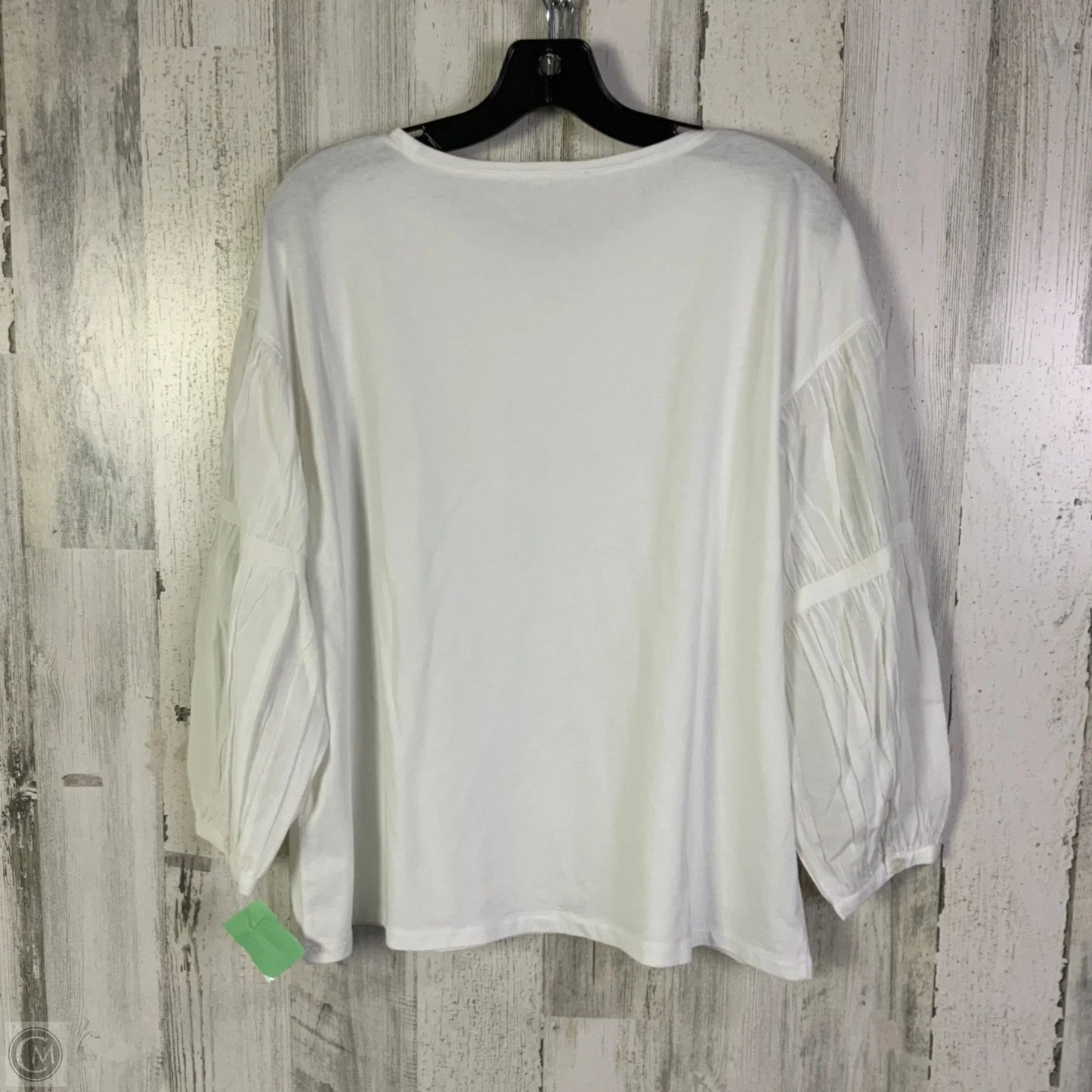 Top 3/4 Sleeve By Madewell In White, Size: L