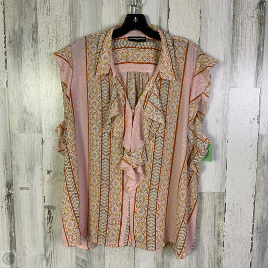 Blouse Designer By Karl Lagerfeld In Pink, Size: 2x