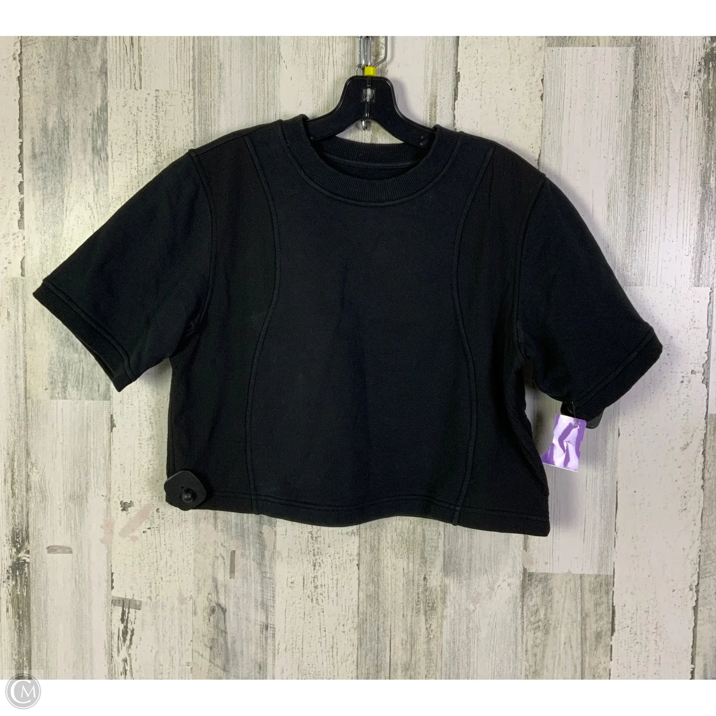 Athletic Top Short Sleeve By Lululemon In Black, Size: 6