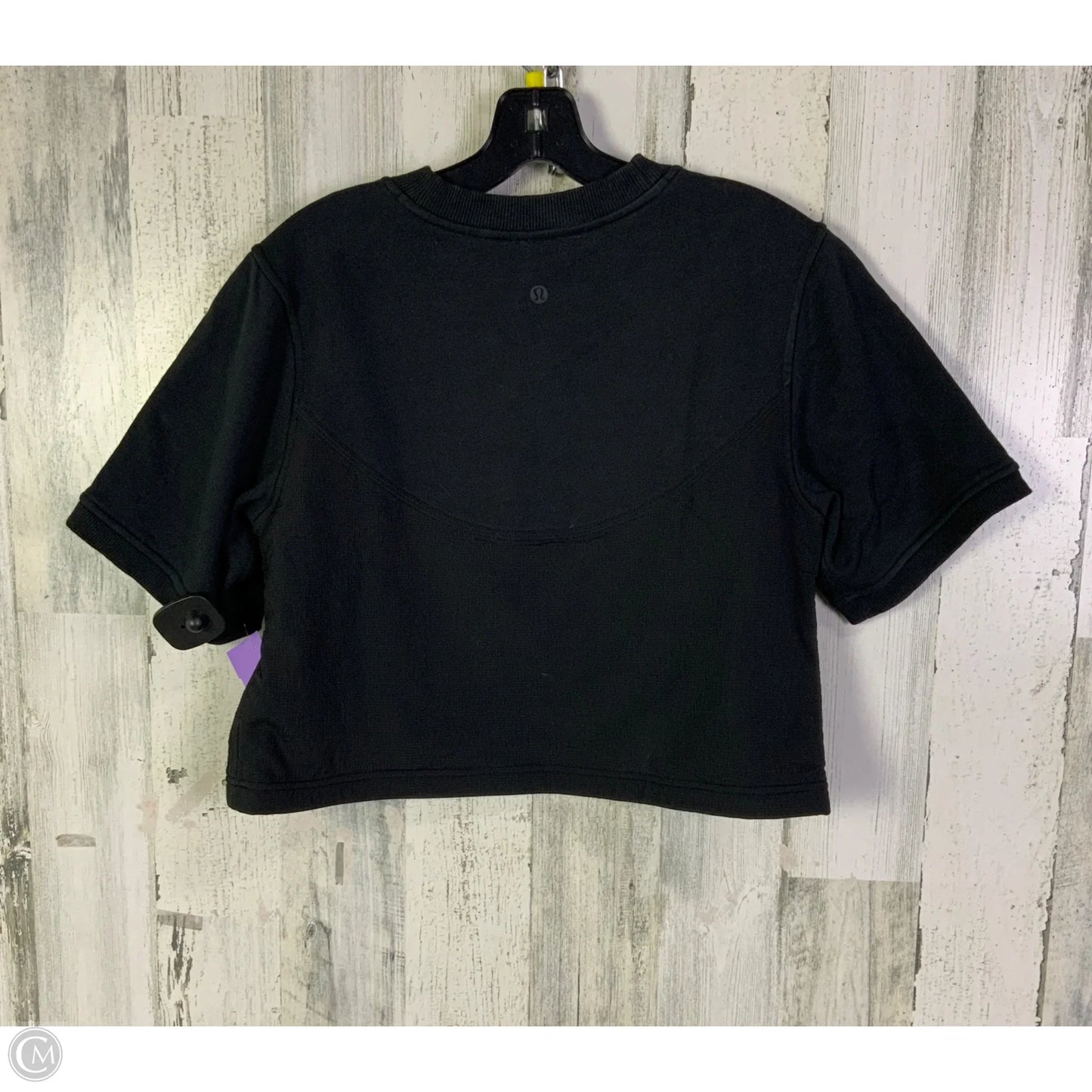 Athletic Top Short Sleeve By Lululemon In Black, Size: 6