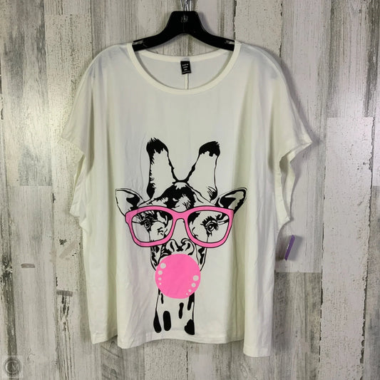 Top Short Sleeve Basic By Shein In White, Size: 3x