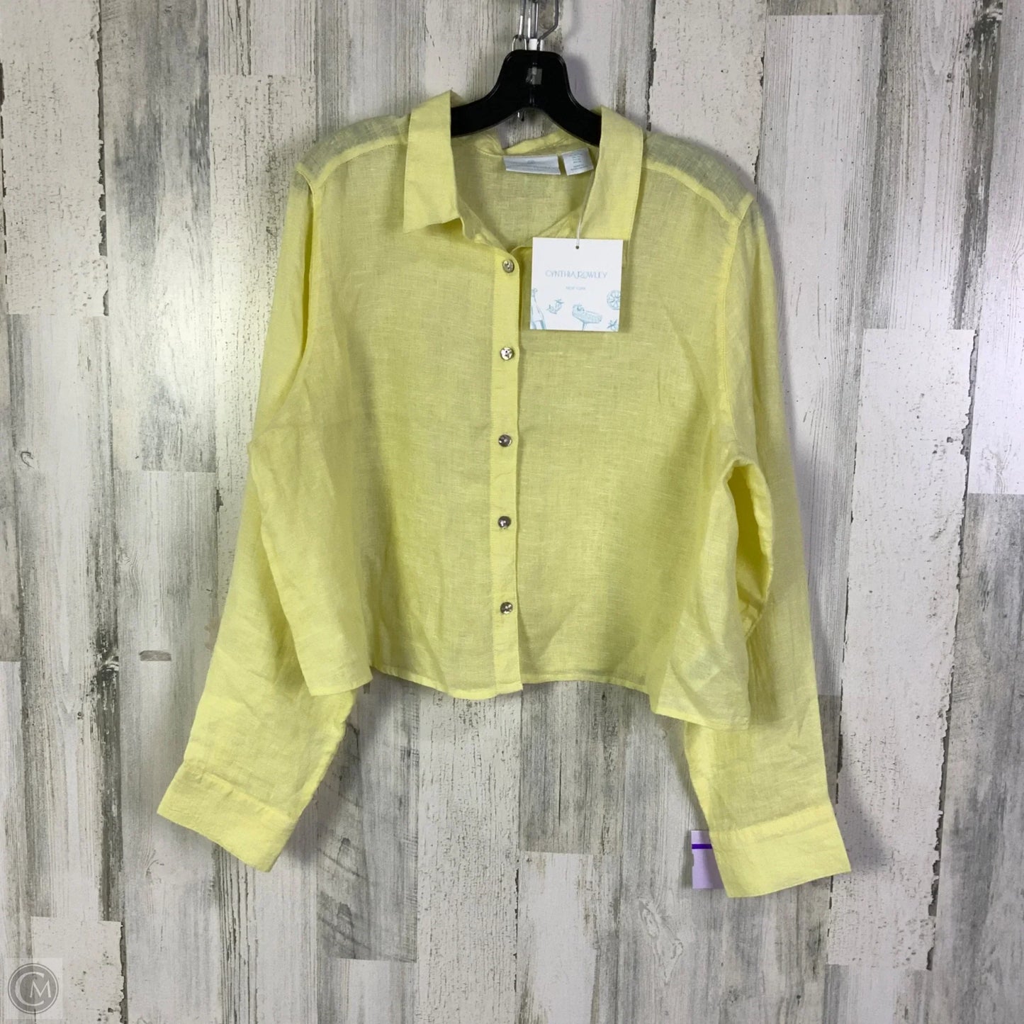 Blouse Long Sleeve By Cynthia Rowley In Yellow, Size: Xl