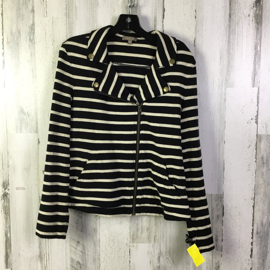 Jacket Moto By Lilla P In Black & Cream, Size: L