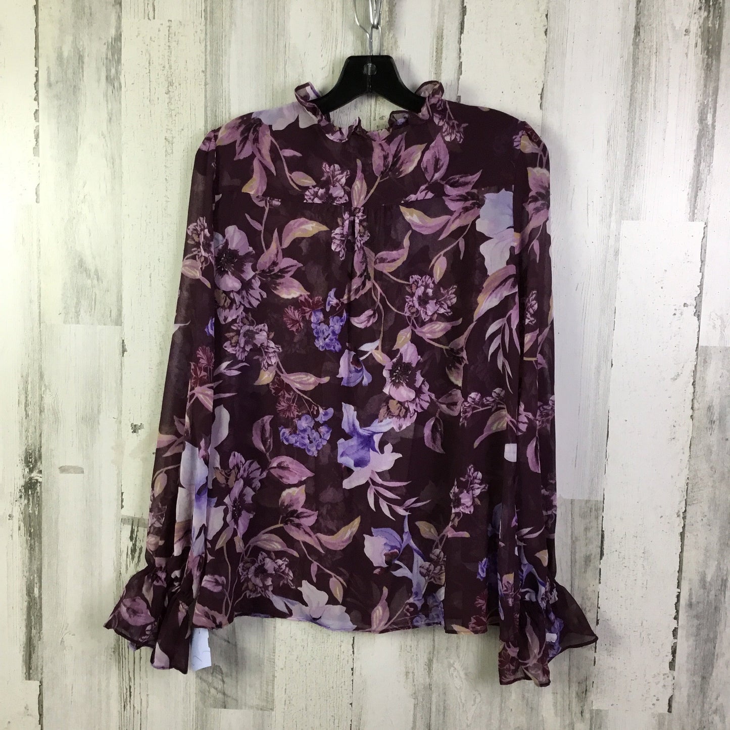 Blouse Long Sleeve By White House Black Market In Purple, Size: M