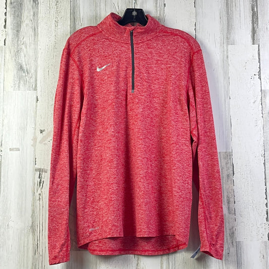 Athletic Top Long Sleeve Collar By Nike In Red, Size: M