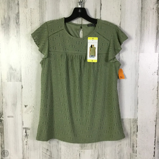 Top Short Sleeve By Adrianna Papell In Green, Size: S