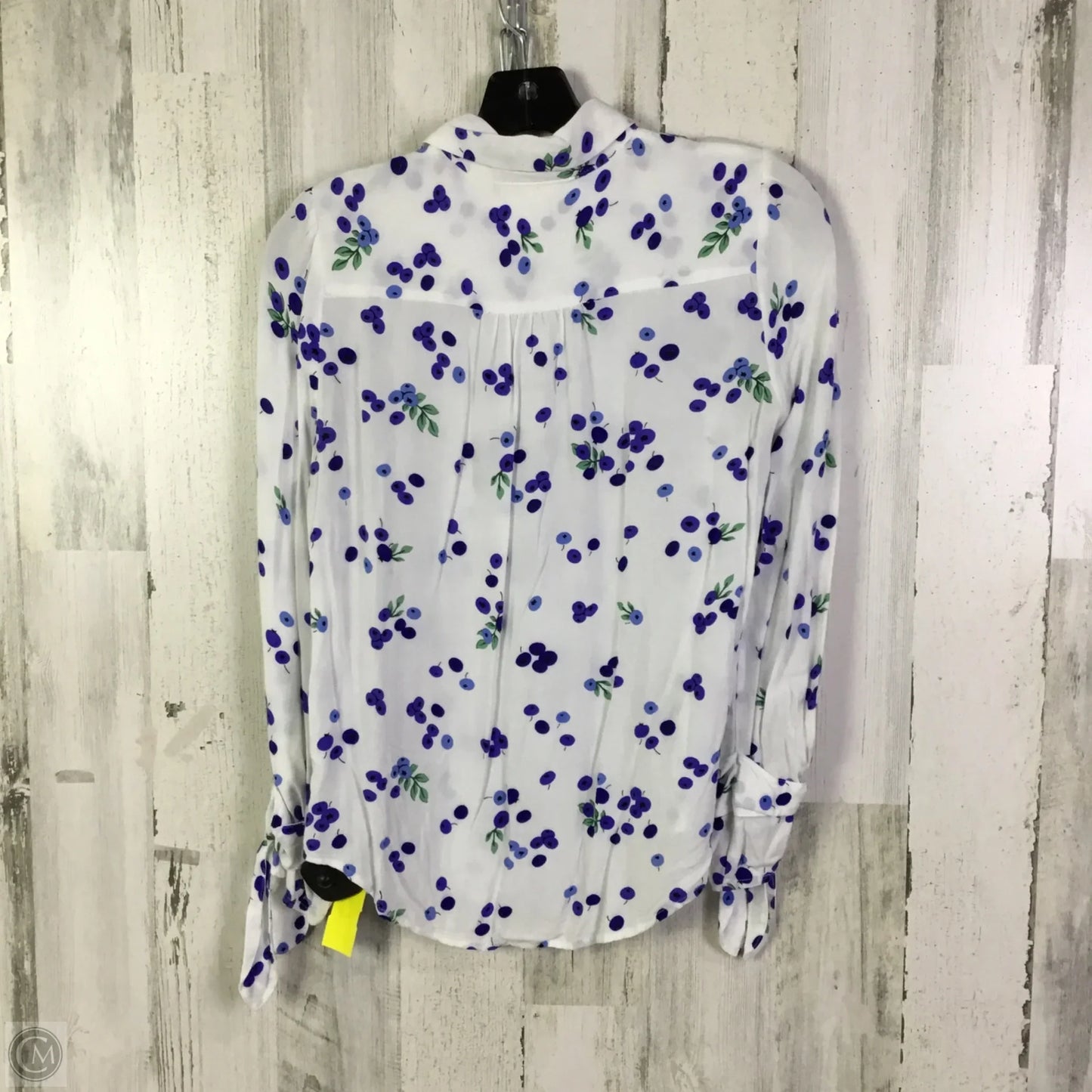 Blouse Long Sleeve By Maeve In Blue & White, Size: S