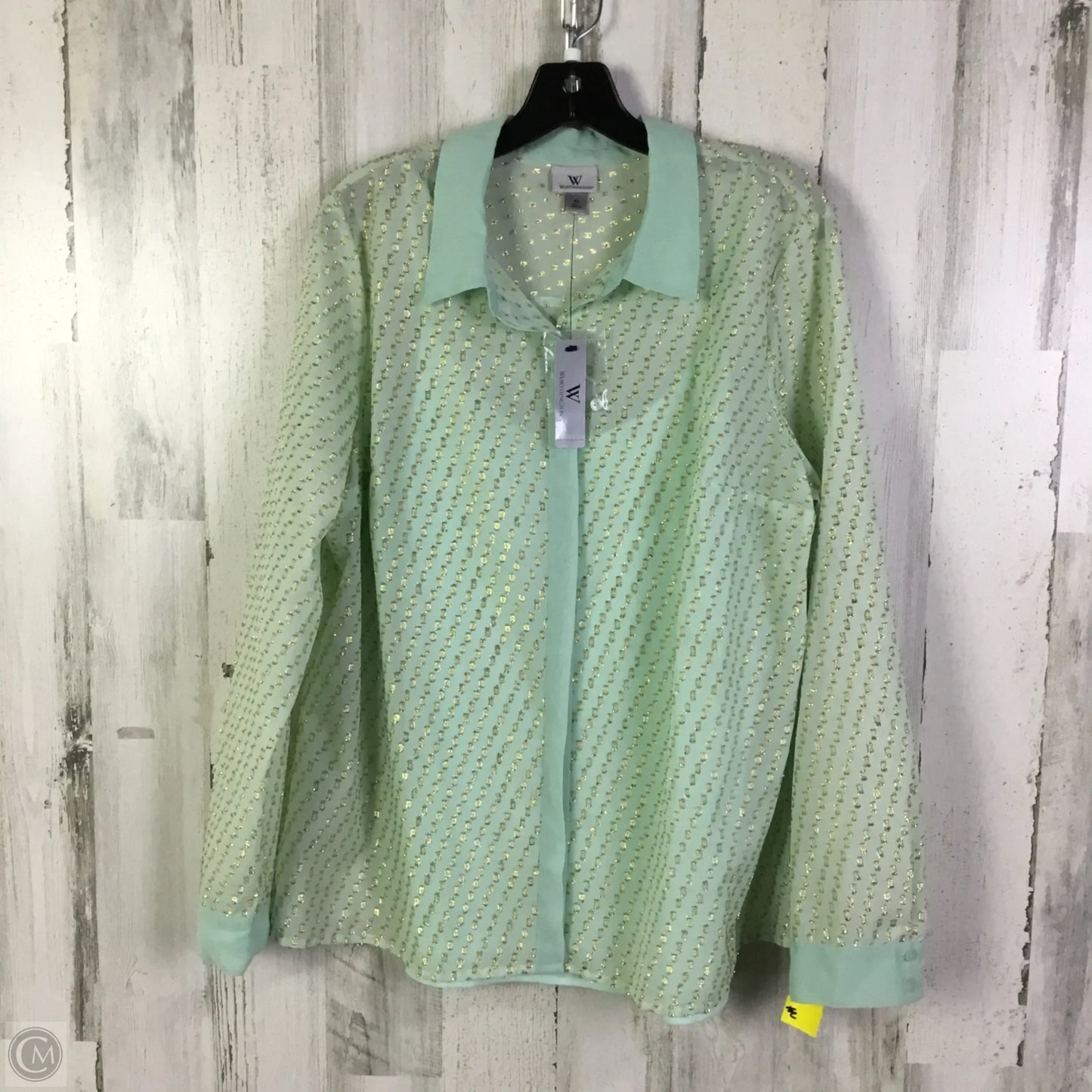 Blouse Long Sleeve By Worthington In Green, Size: Xl