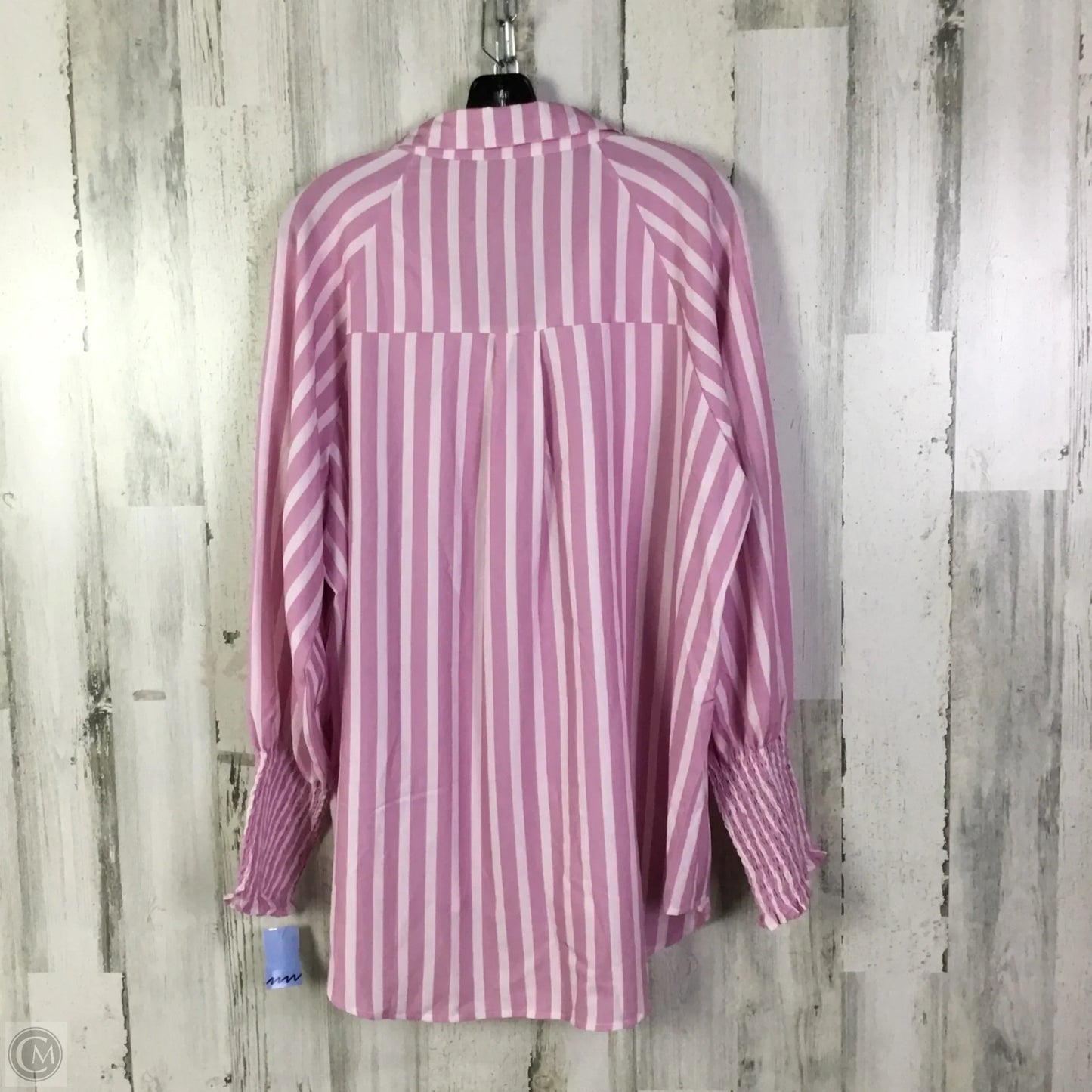 Top Long Sleeve By Cmf In Pink & White, Size: Xxl