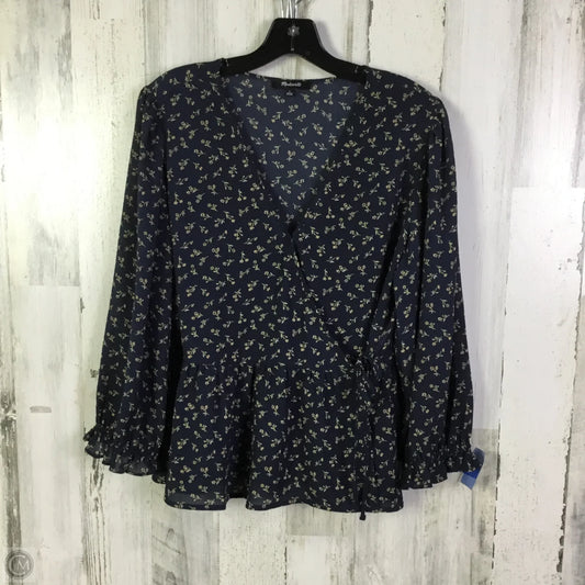 Top Long Sleeve By Madewell In Blue, Size: L