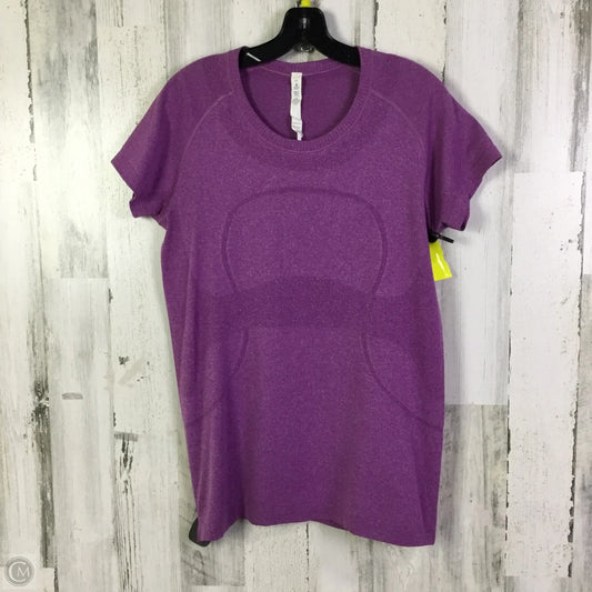Athletic Top Short Sleeve By Lululemon In Purple, Size: 12