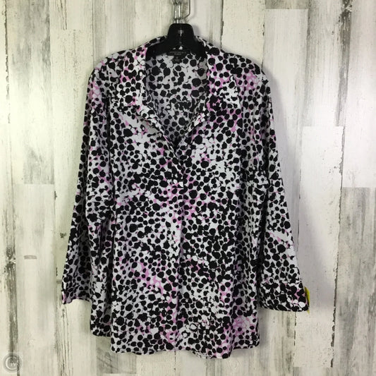 Top Long Sleeve By Investments In Pink, Size: 1x