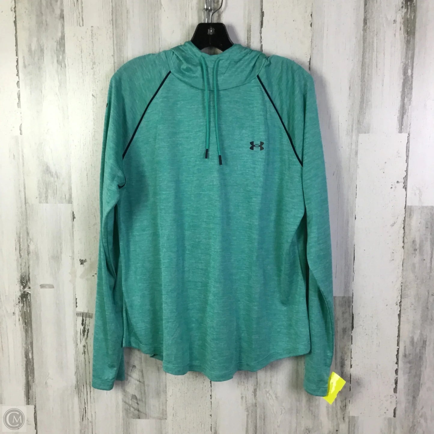 Athletic Top Long Sleeve Hoodie By Under Armour In Green, Size: Xl