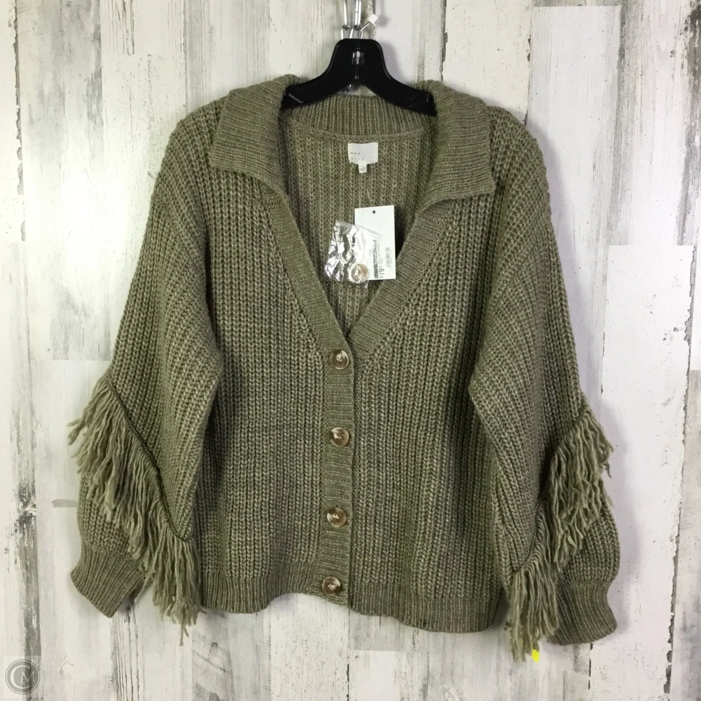 Sweater Cardigan By Dee Elly In Tan, Size: S