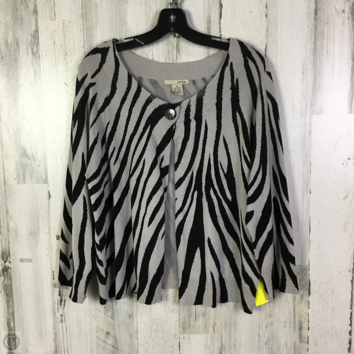 Sweater Cardigan By Evie In Grey, Size: Xl