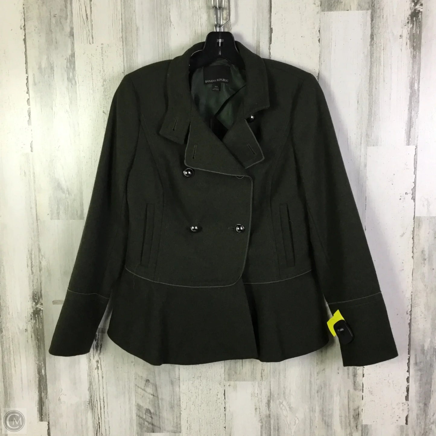 Coat Peacoat By Banana Republic In Green, Size: Xs