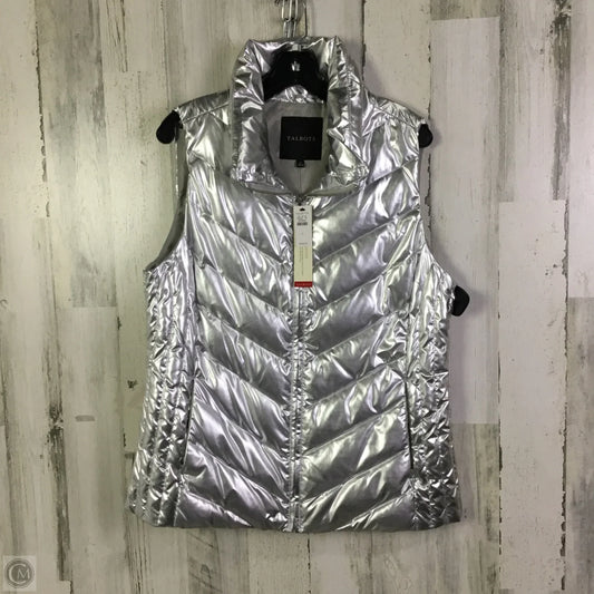 Vest Puffer & Quilted By Talbots In Silver, Size: L