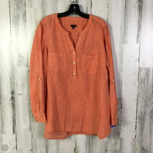 Top Long Sleeve By Talbots In Orange, Size: 1x