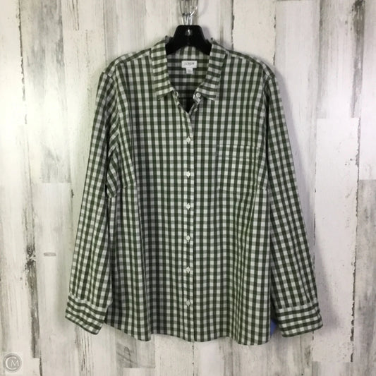 Top Long Sleeve By J. Crew In Green, Size: 3x