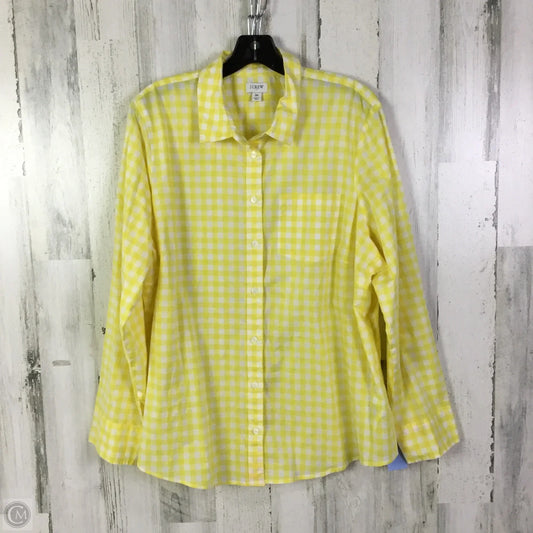 Top Long Sleeve By J. Crew In Yellow, Size: 3x