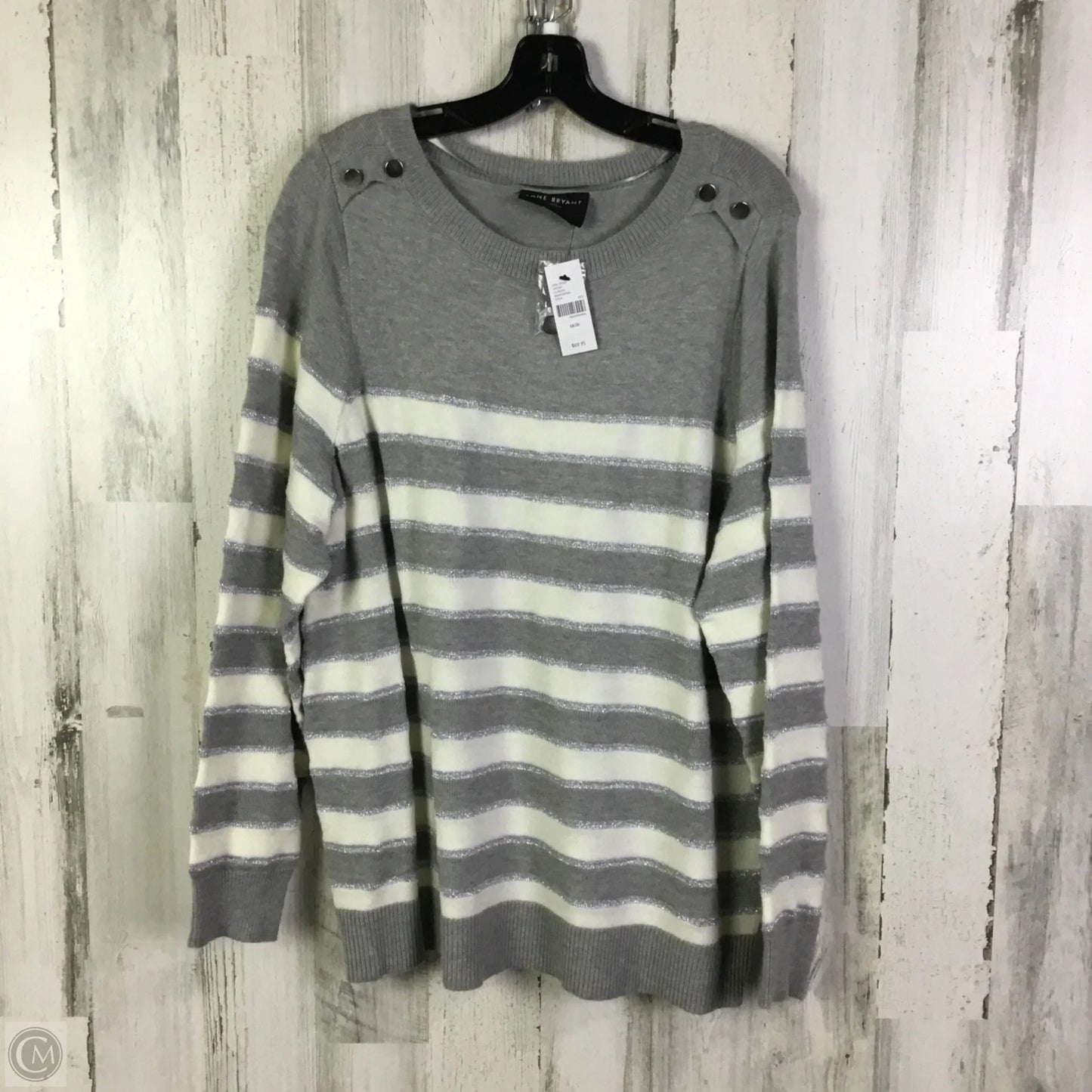 Sweater By Lane Bryant In Grey, Size: 1x