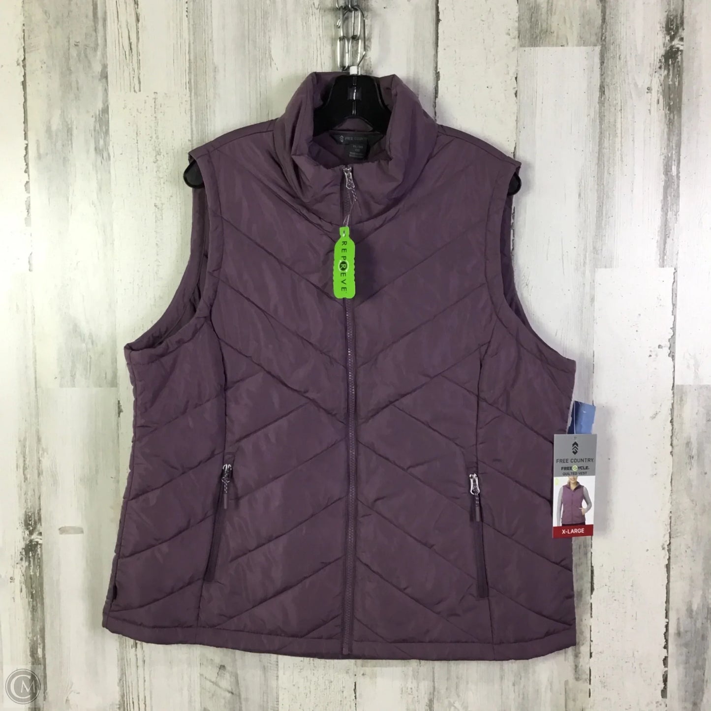 Vest Puffer & Quilted By Free Country In Purple, Size: Xl