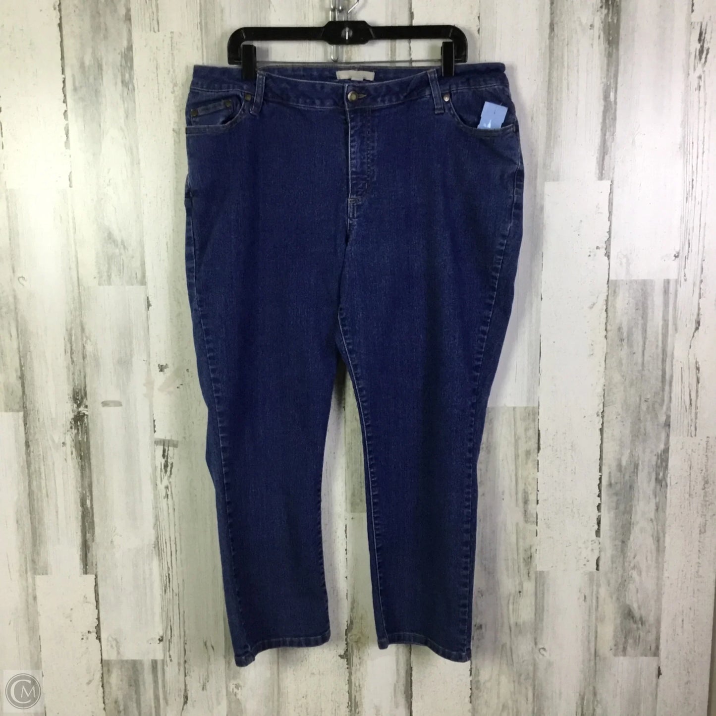 Jeans Straight By Woman Within In Blue Denim, Size: 16