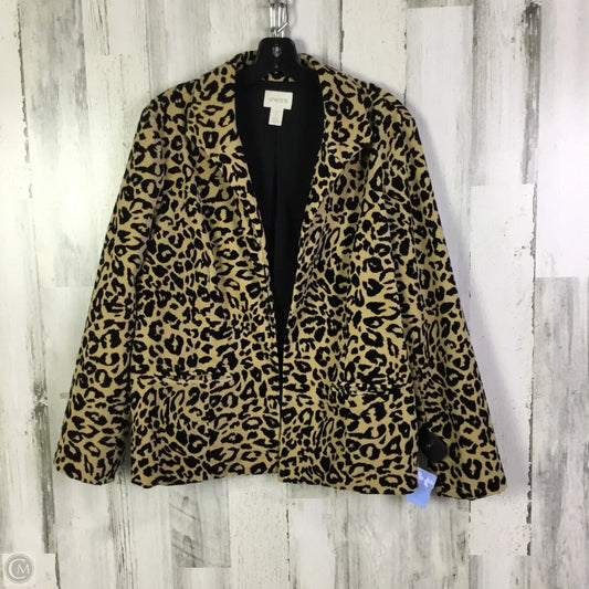 Blazer By Chicos In Animal Print, Size: L