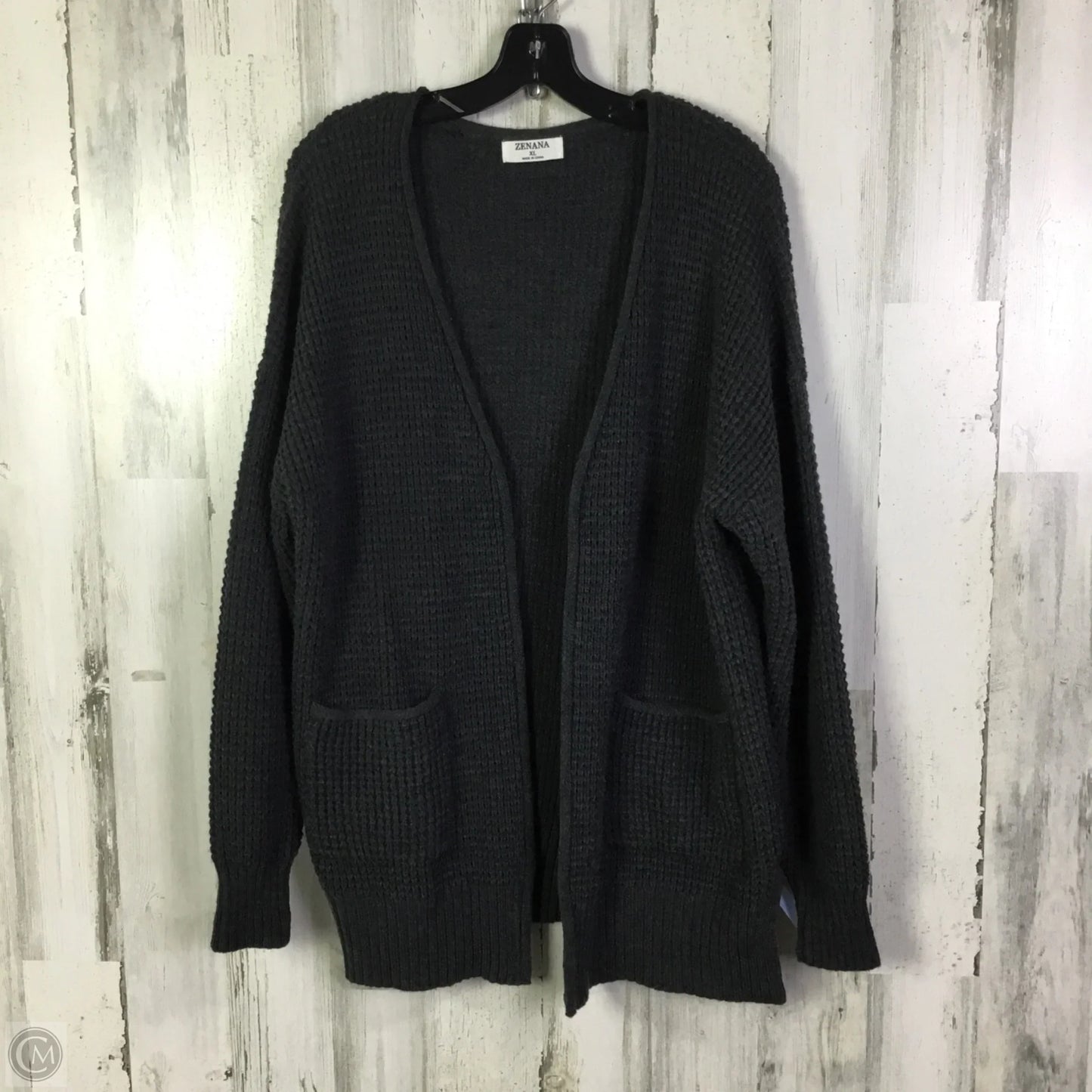 Sweater Cardigan By Zenana In Grey, Size: Xl