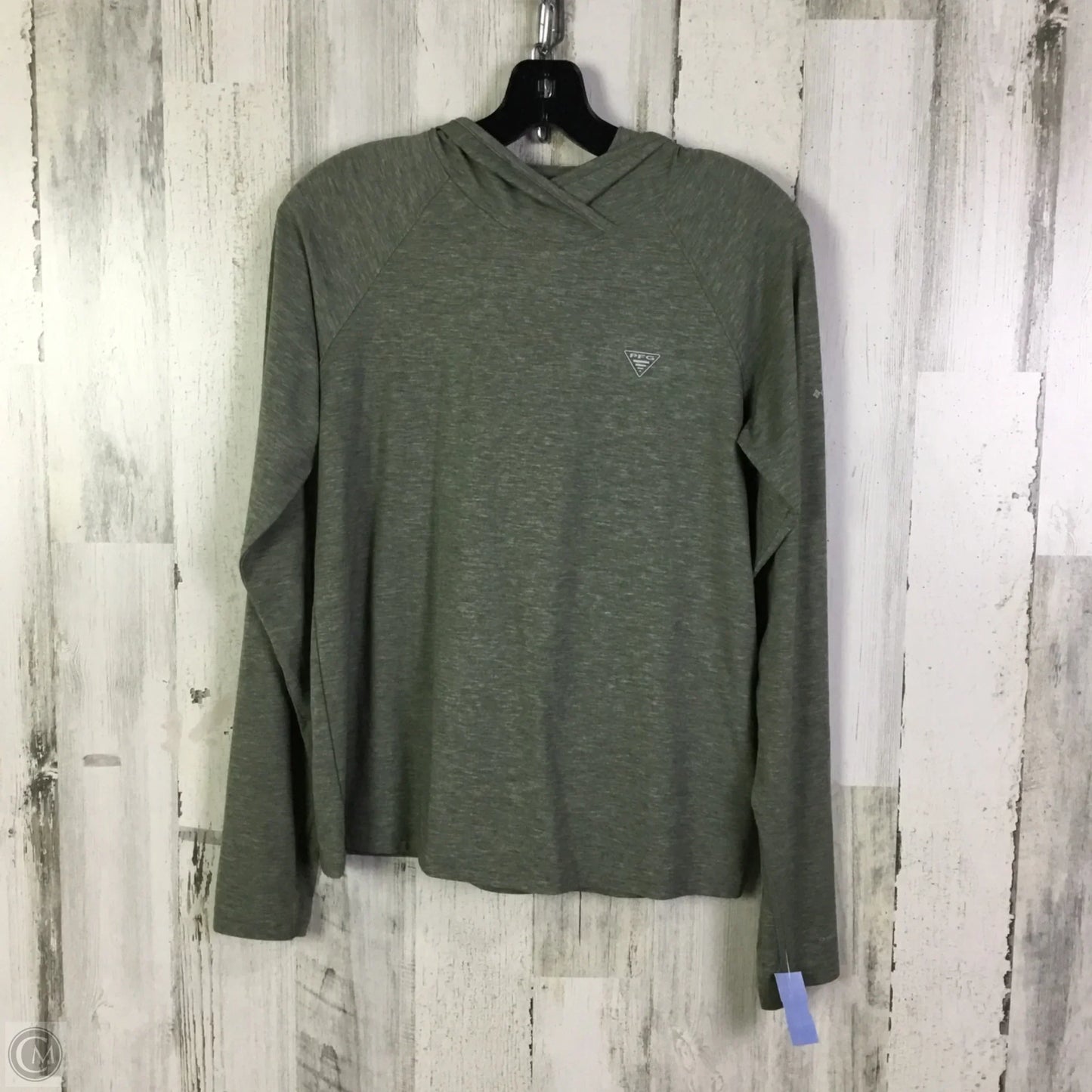 Athletic Top Long Sleeve Hoodie By Columbia In Green, Size: M