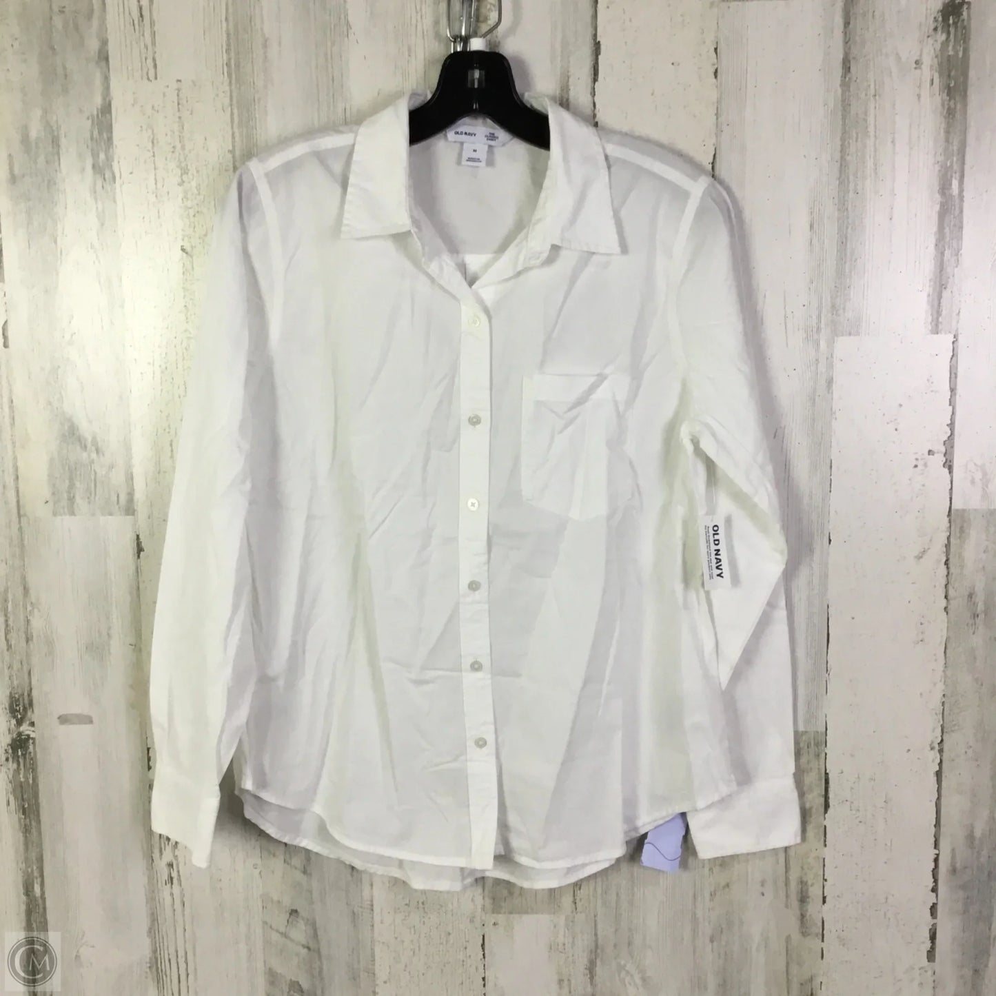 Top Long Sleeve By Old Navy In White, Size: M