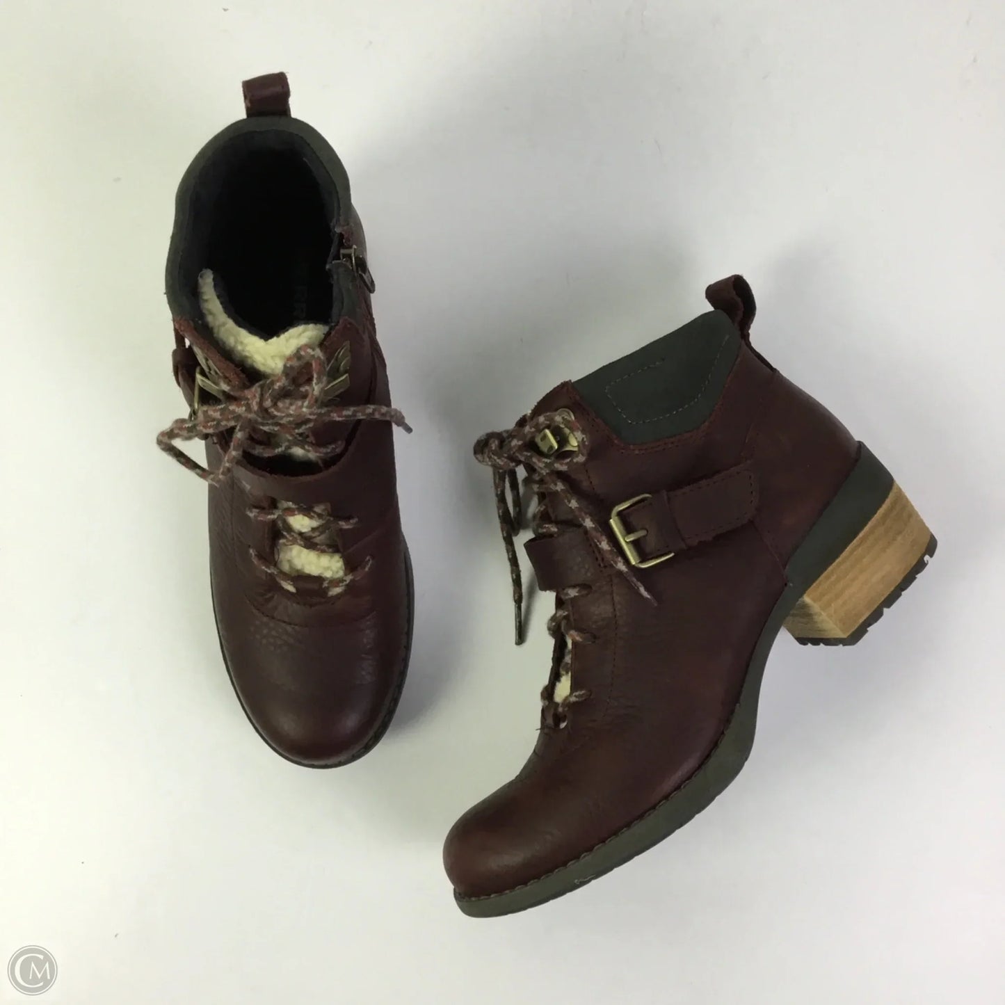 Boots Ankle Flats By Merrell In Maroon, Size: 7.5