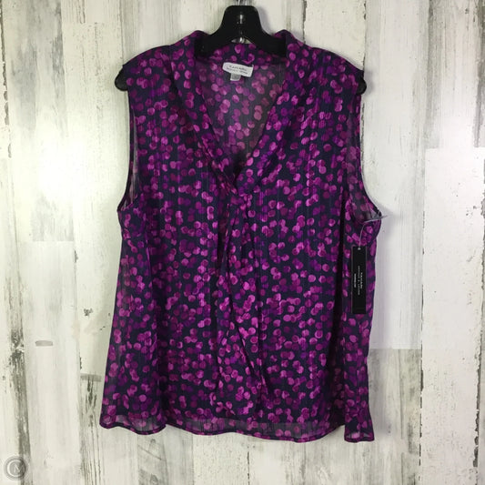 Top Sleeveless By Tahari By Arthur Levine In Purple, Size: Xl