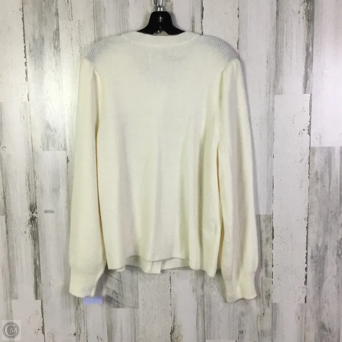 Sweater Cardigan By Loft In Cream, Size: Xxl