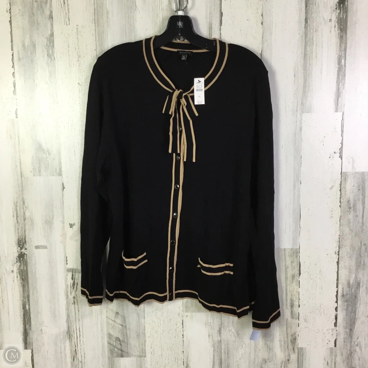 Sweater Cardigan By Talbots In Black, Size: Xl