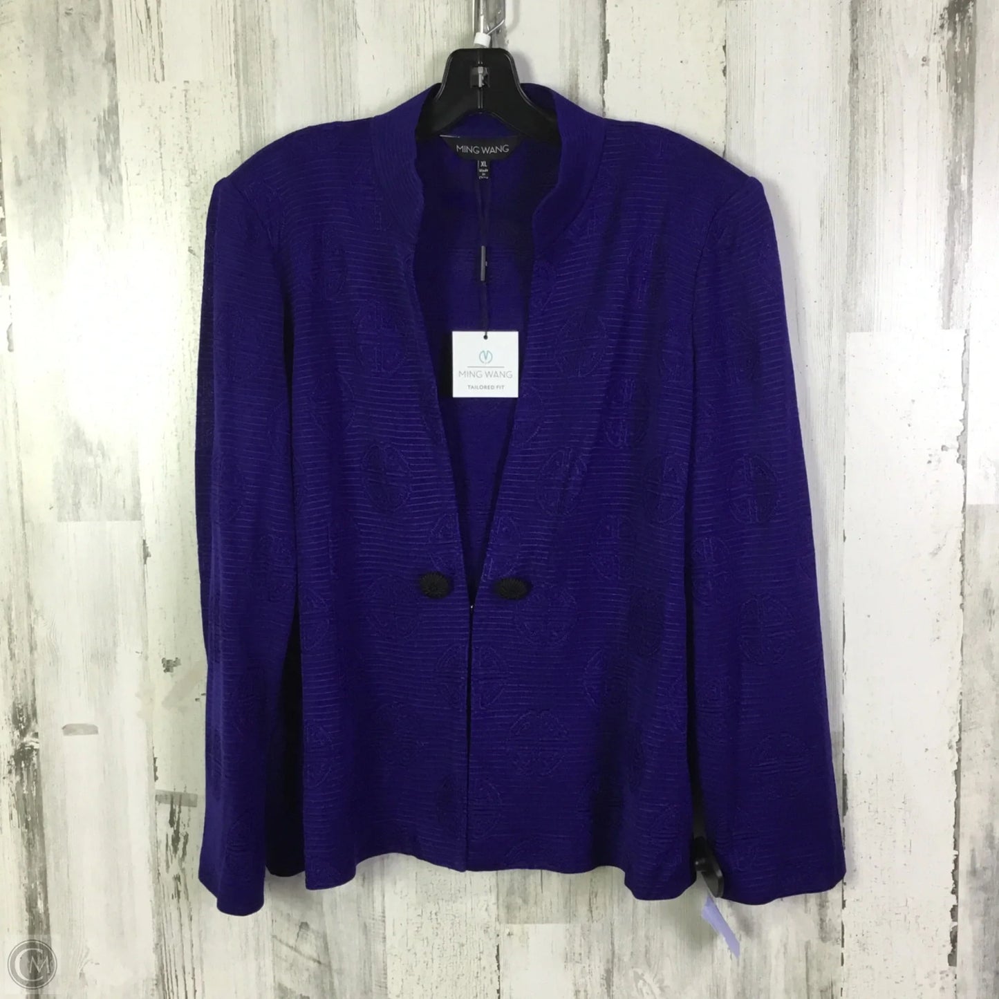 Cardigan By Ming Wang In Blue, Size: Xl