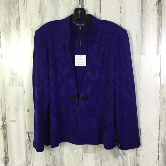 Cardigan By Ming Wang In Blue, Size: Xl