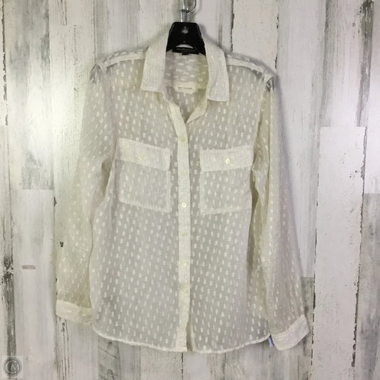 Top Long Sleeve By Banana Republic In Cream, Size: S