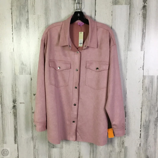Jacket Shirt By Mi Ami In Pink, Size: M