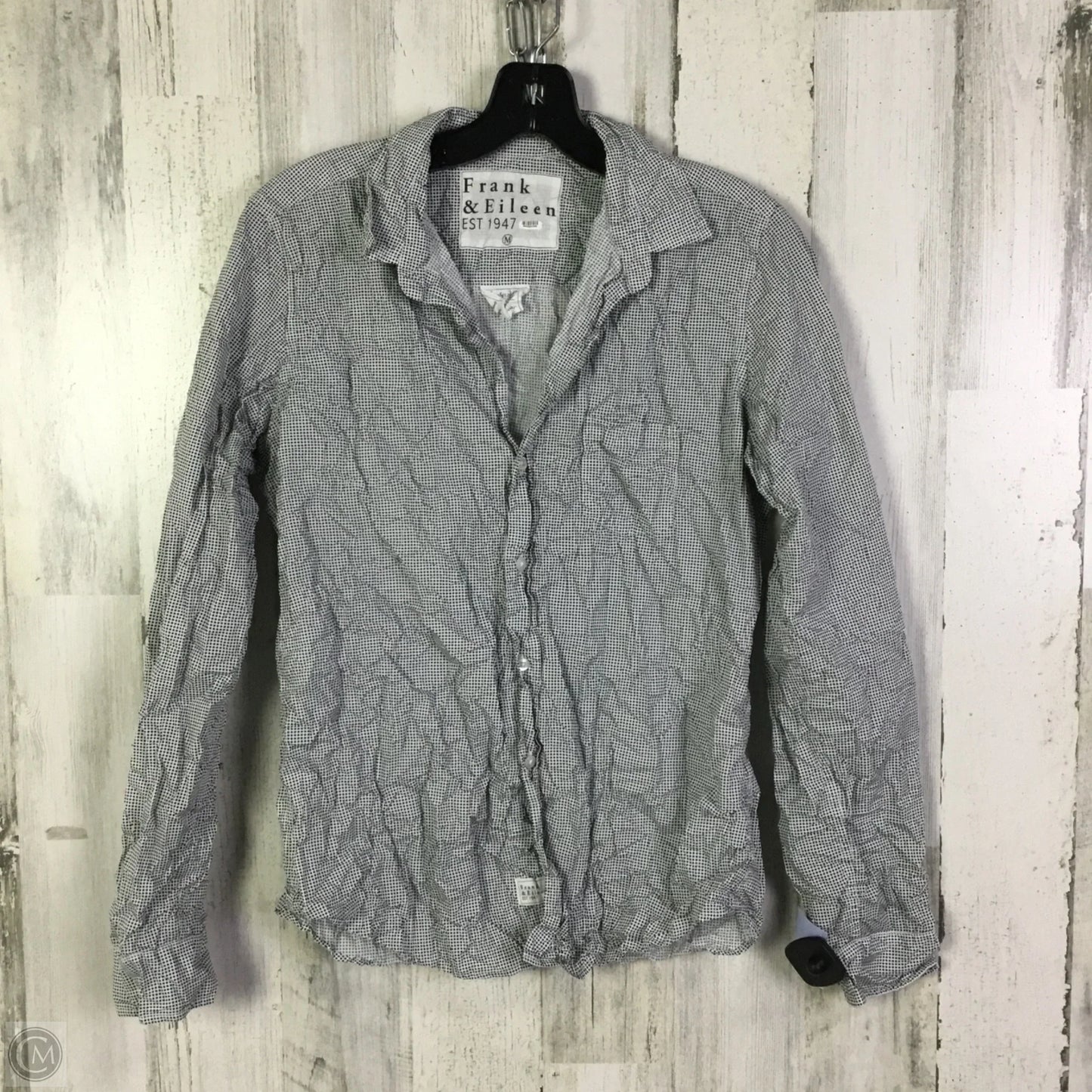 Blouse Long Sleeve By Frank And Eileen In Black & White, Size: M