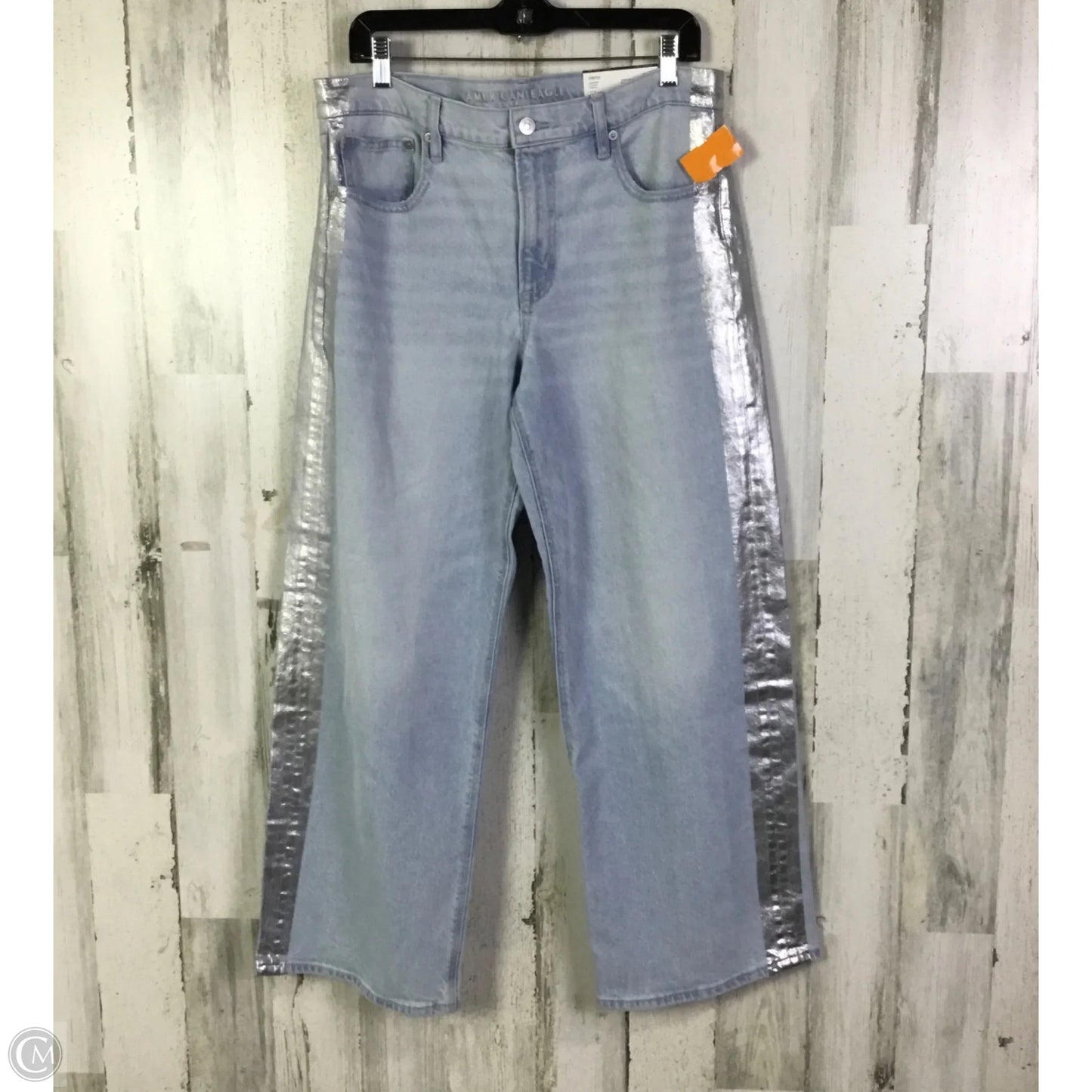 Jeans Straight By American Eagle In Blue Denim, Size: 12