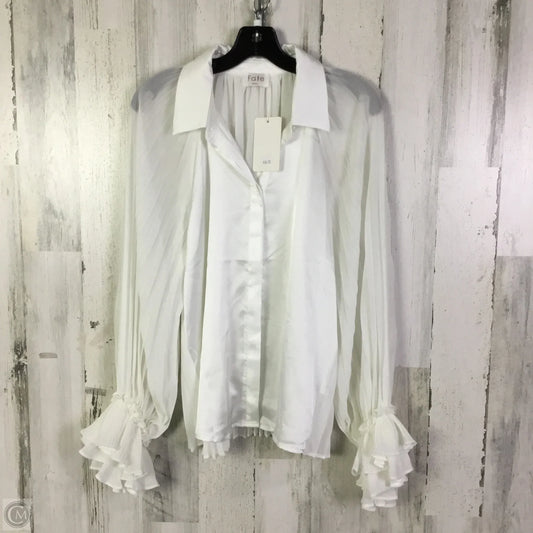 Blouse Long Sleeve By Fate In White, Size: S