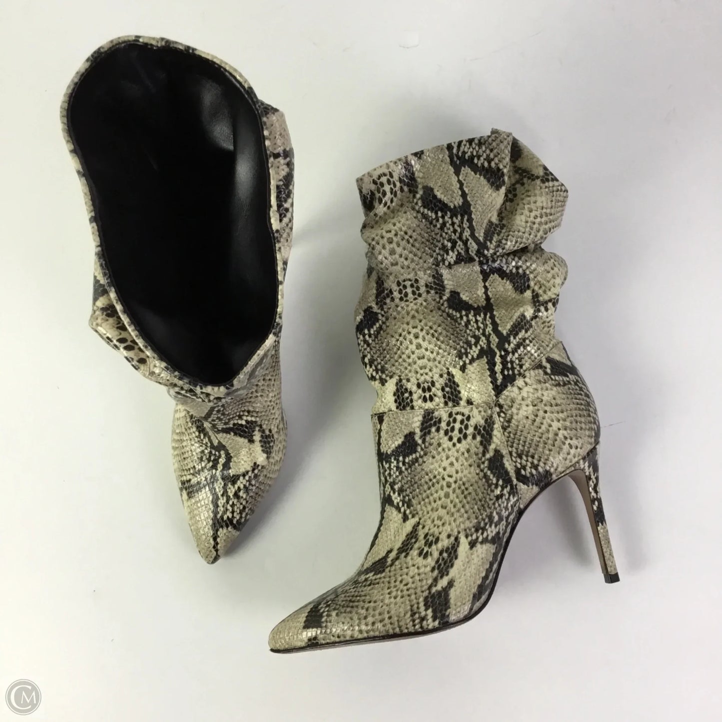 Boots Mid-calf Heels By Schutz In Snakeskin Print, Size: 8