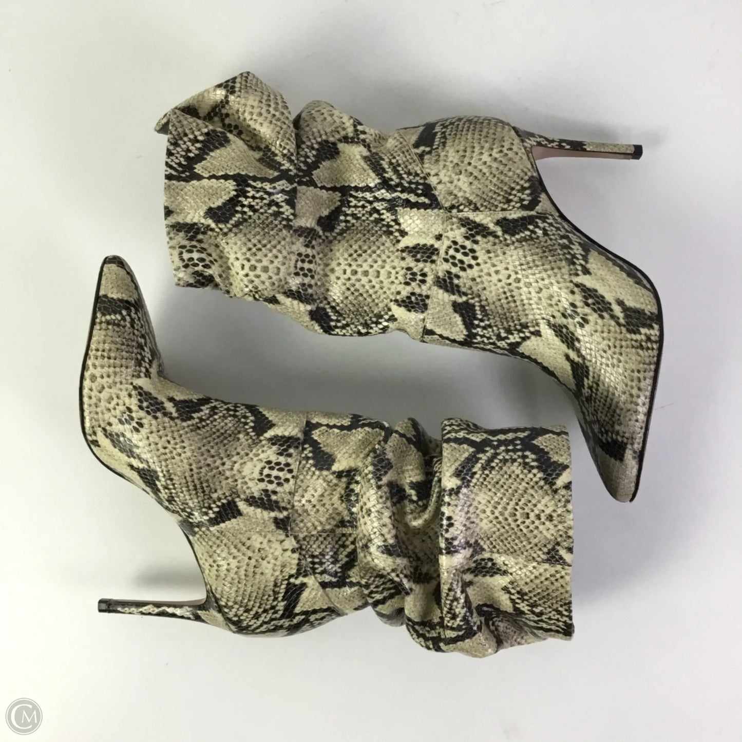 Boots Mid-calf Heels By Schutz In Snakeskin Print, Size: 8