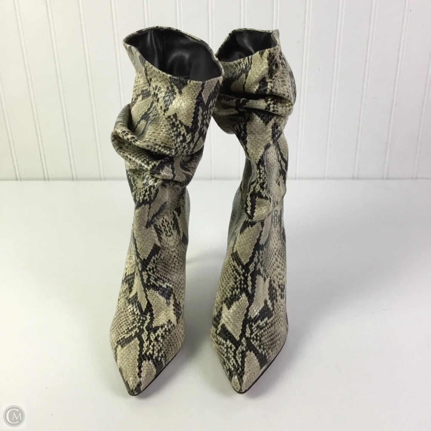 Boots Mid-calf Heels By Schutz In Snakeskin Print, Size: 8