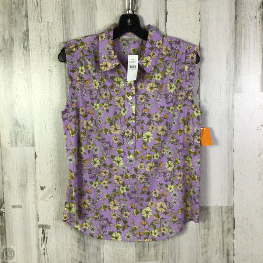 Top Sleeveless By Loft In Purple, Size: S