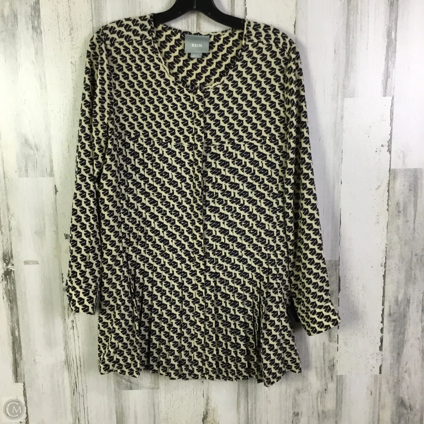 Tunic Long Sleeve By Maeve In Black & Cream, Size: S