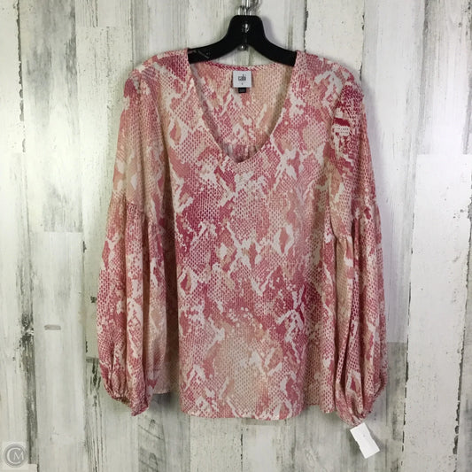 Top Long Sleeve By Cabi In Pink, Size: S